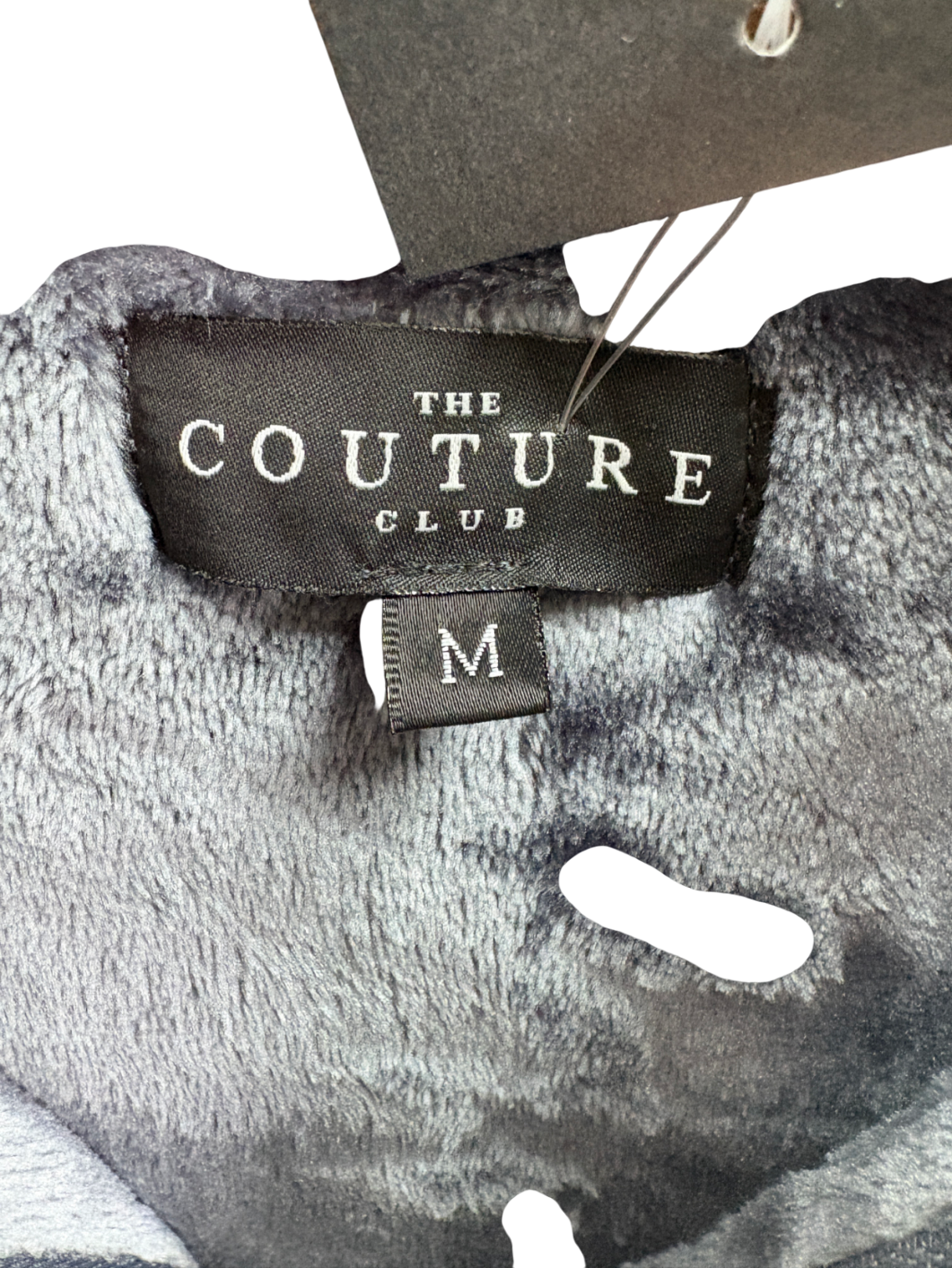 The Couture Club Blue Fur Applique logo Hooded Jacket UK M