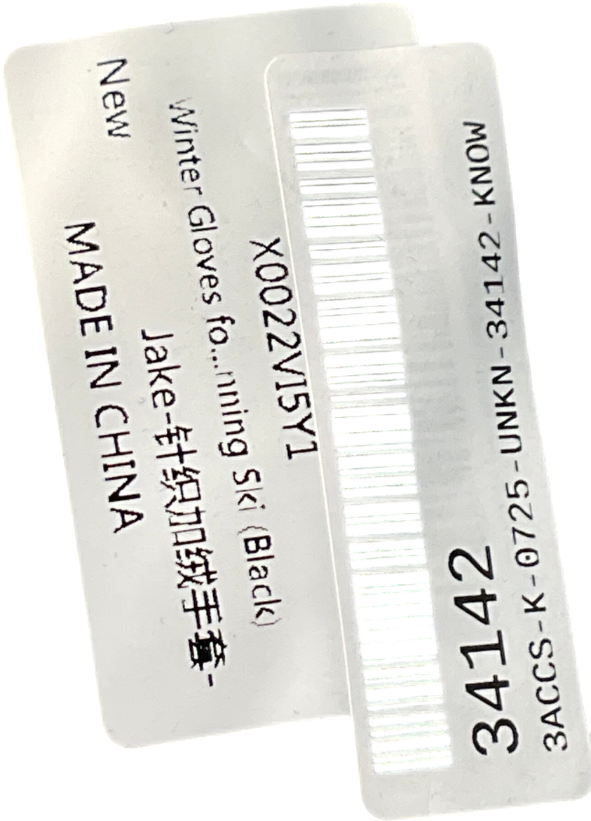 Black Winter Gloves One Size