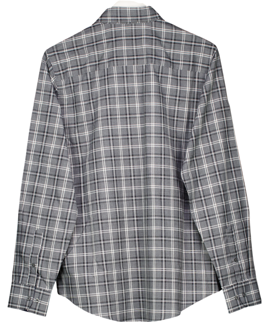 Next Grey Checked Long Sleeve Shirt UK M