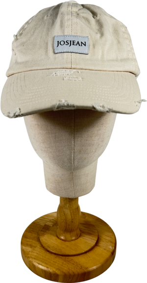 Josjean Cream Distressed Cap One Size