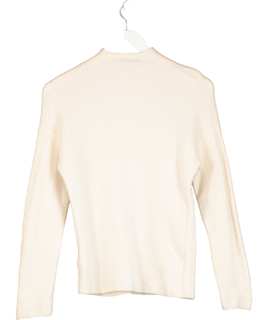 REISS White Martha Wool-cashmere Crew Neck Jumper In Cream UK XS