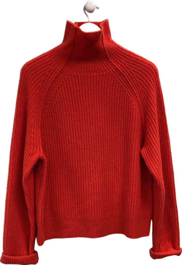 Jigsaw Red Ribbed Turtleneck Jumper UK S