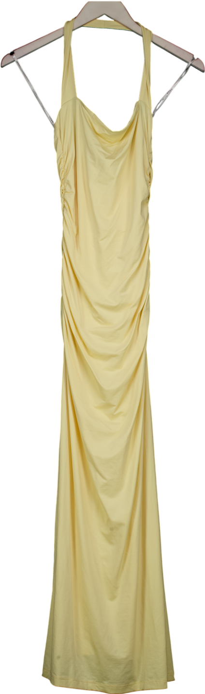 kookai Yellow Hailey Halter Dress UK 8