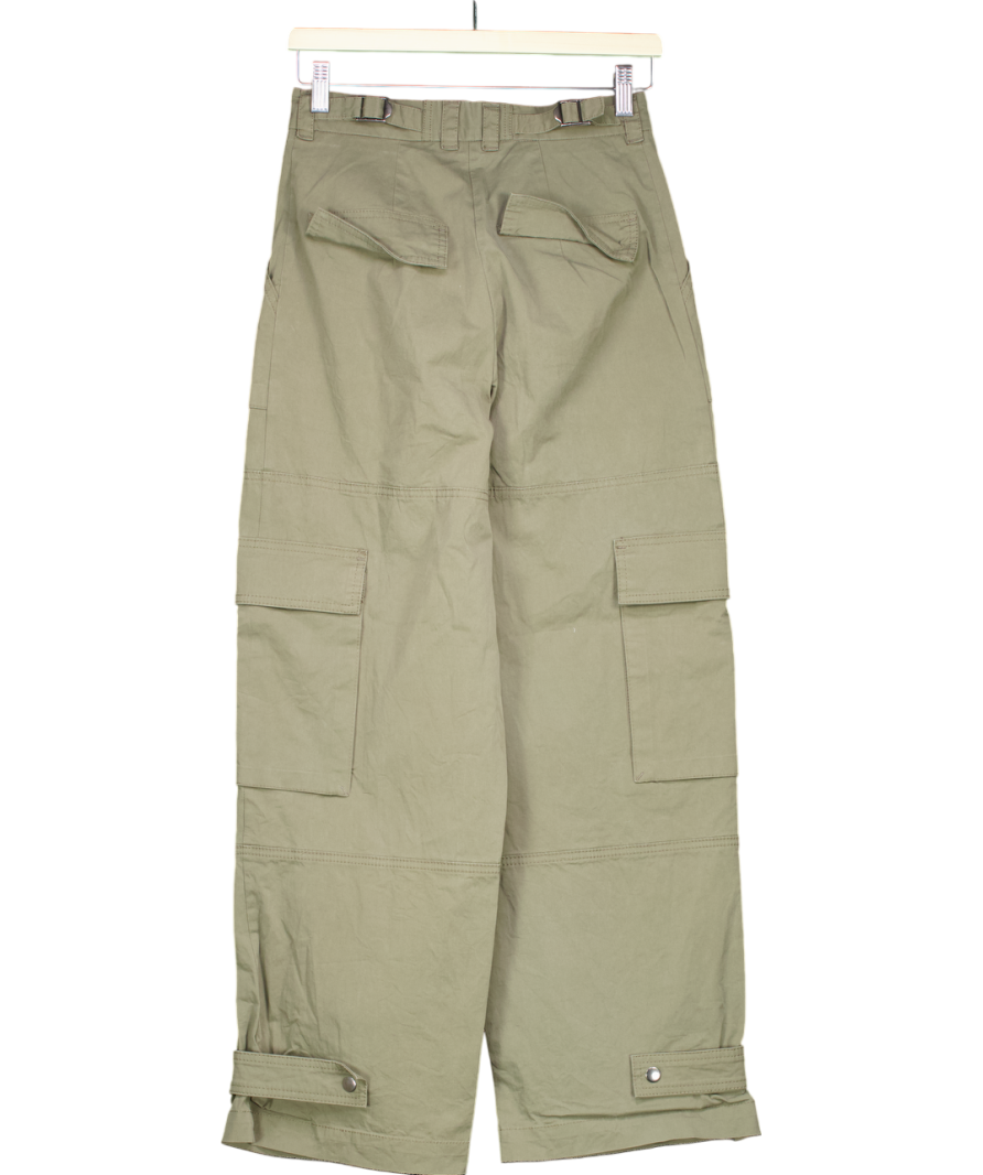 H&M Green Slim Fit Cargo Trousers UK 6