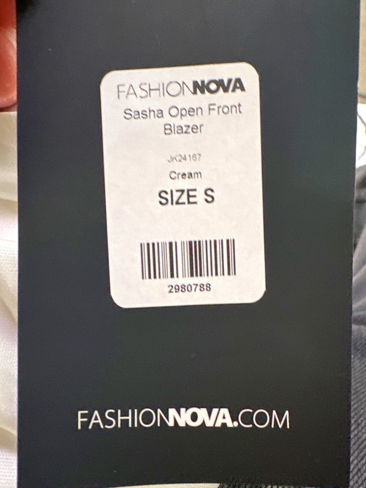 Fashion Nova Cream Sasha Open Front Blazer UK S