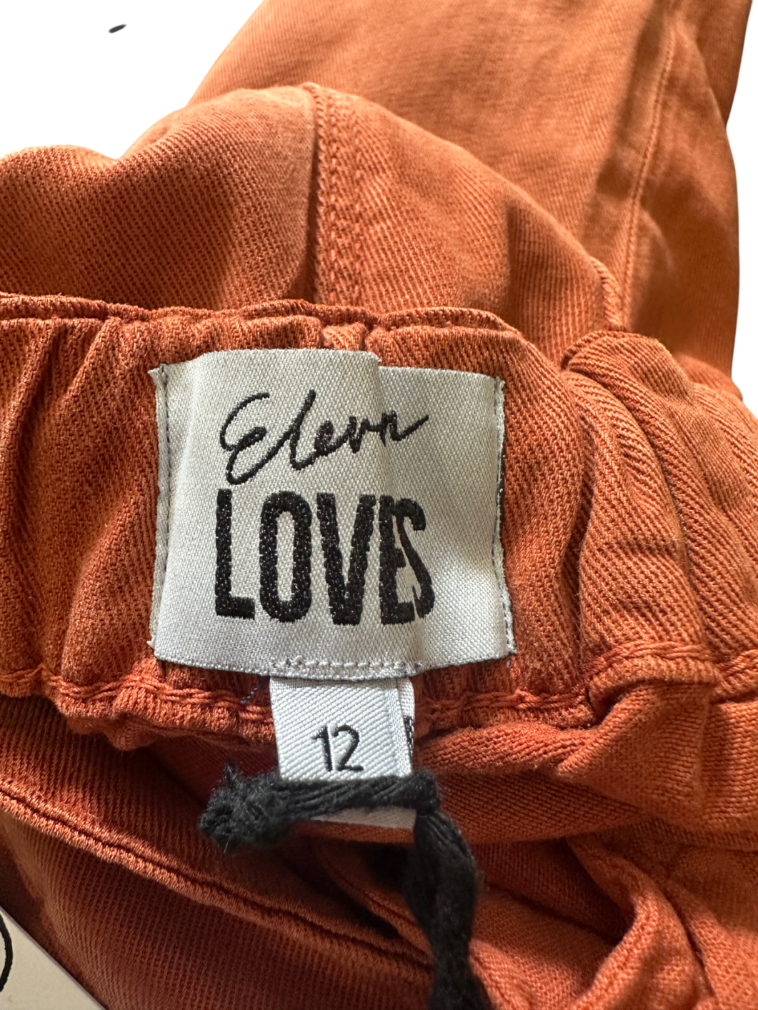 Eleven Loves Orange Elasticated Stitch Detail Jeans UK 12