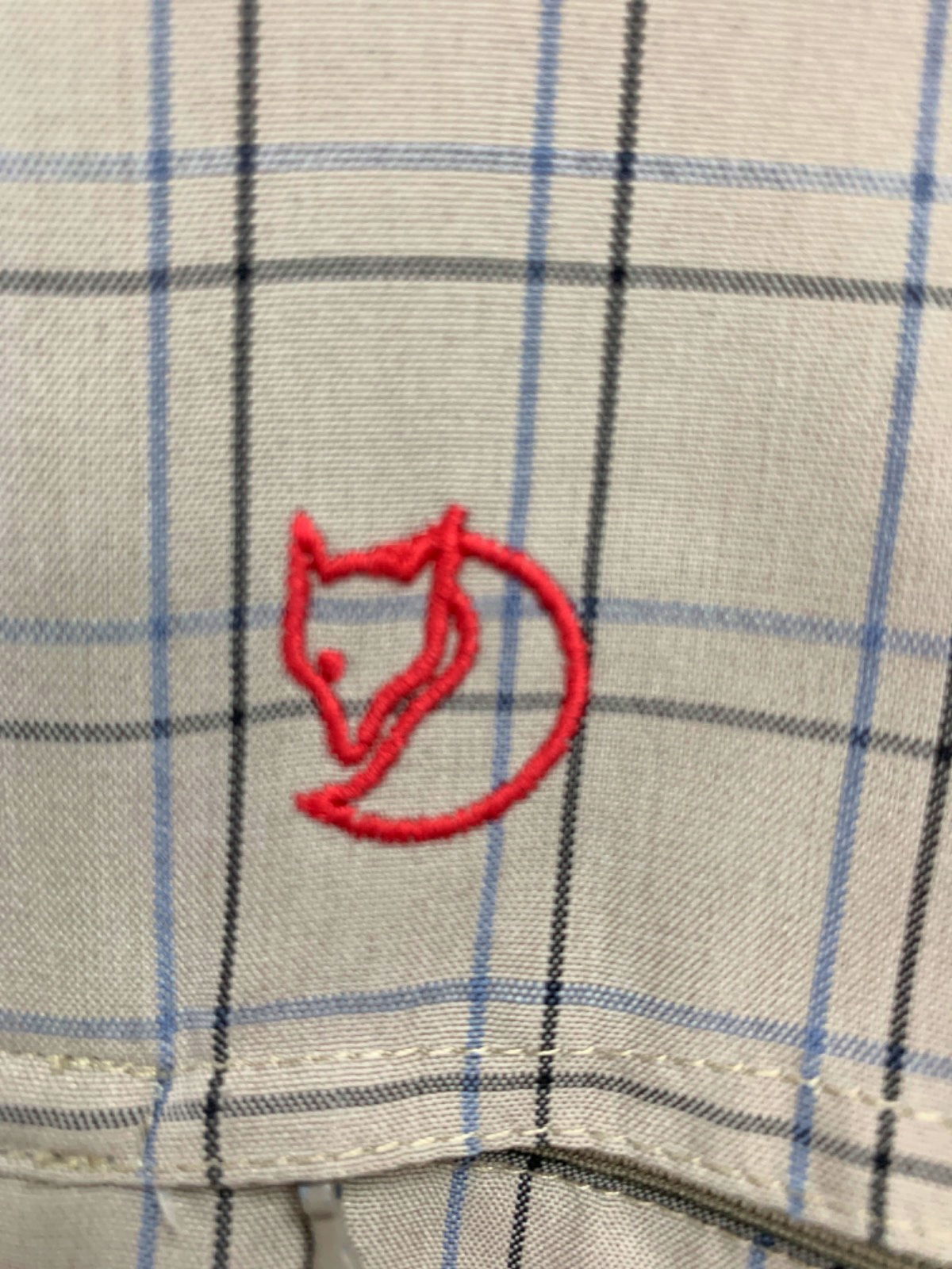 Fjällräven Beige Plaid Short-Sleeve Shirt UK XL