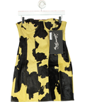 Sinead Gorey Yellow Printed Cow-hide Bustier Mini-dress UK M