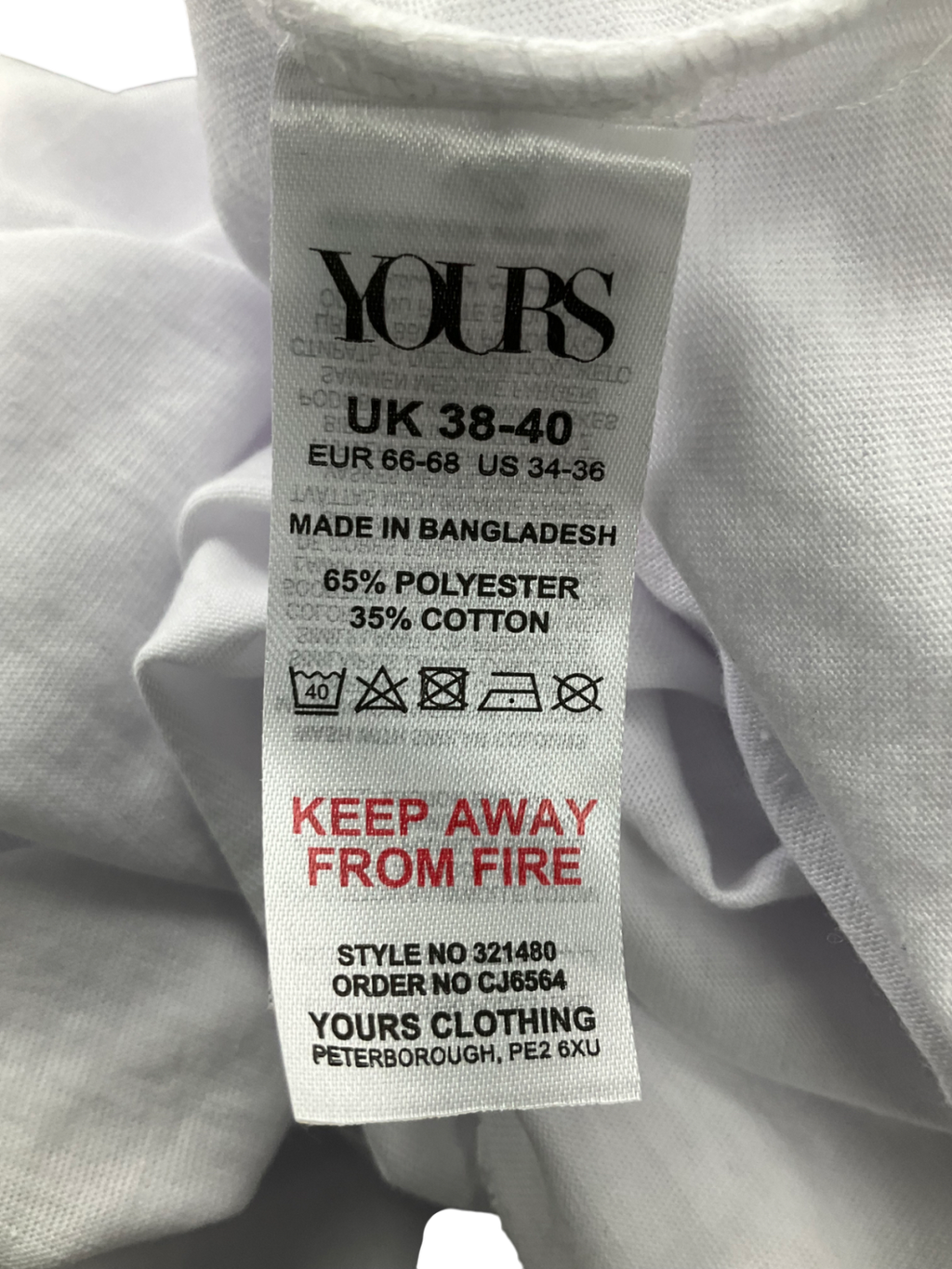 Yours White Let Yourself Free Tee UK XXXL