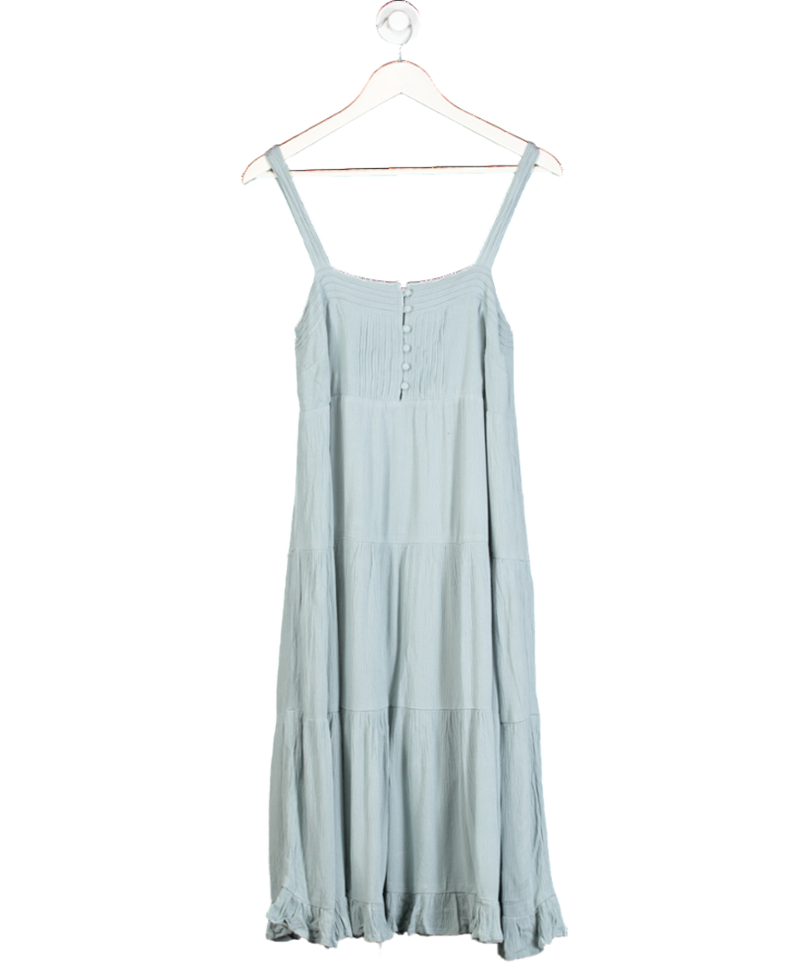 Olivaceous Blue Button Detail Midi Dress UK S