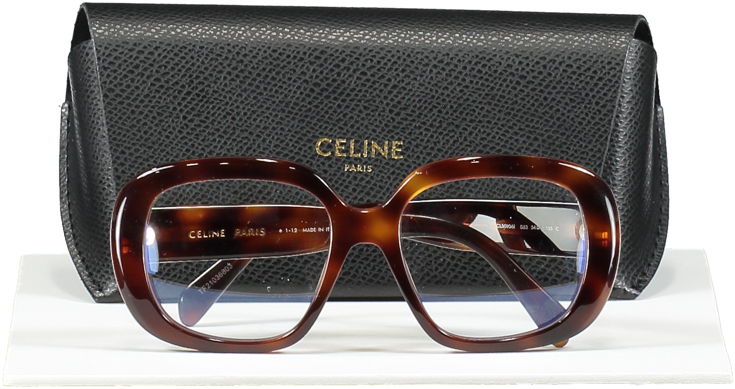 Celine Brown Blonde Havana Gold Triomphe Logo Cl50106i Eye Glasses in case