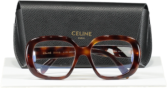 Celine Brown Blonde Havana Gold Triomphe Logo Cl50106i Eye Glasses in case