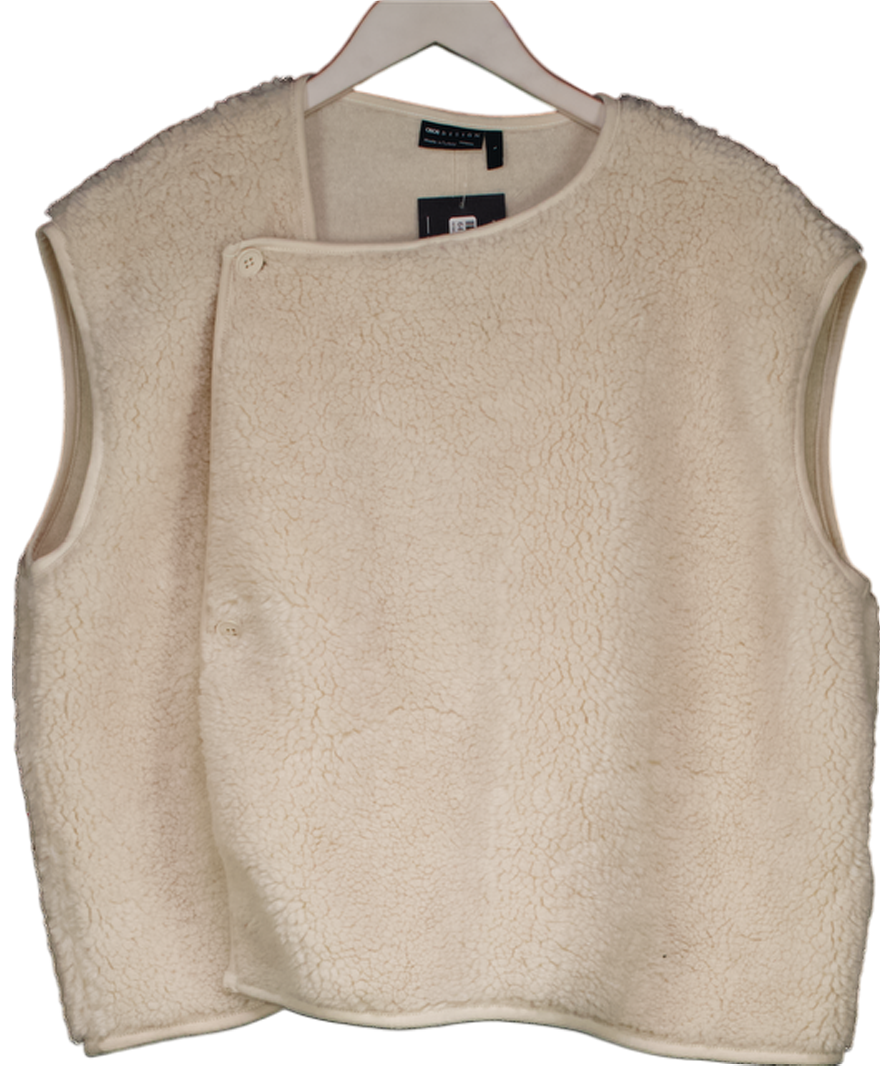 ASOS Cream Borg Gilet UK L