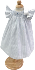 Tartine et Chocolat White Lavande Striped Embroidered Smocked Dress 6-9 Months