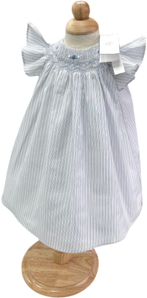 Tartine et Chocolat White Lavande Striped Embroidered Smocked Dress 6-9 Months