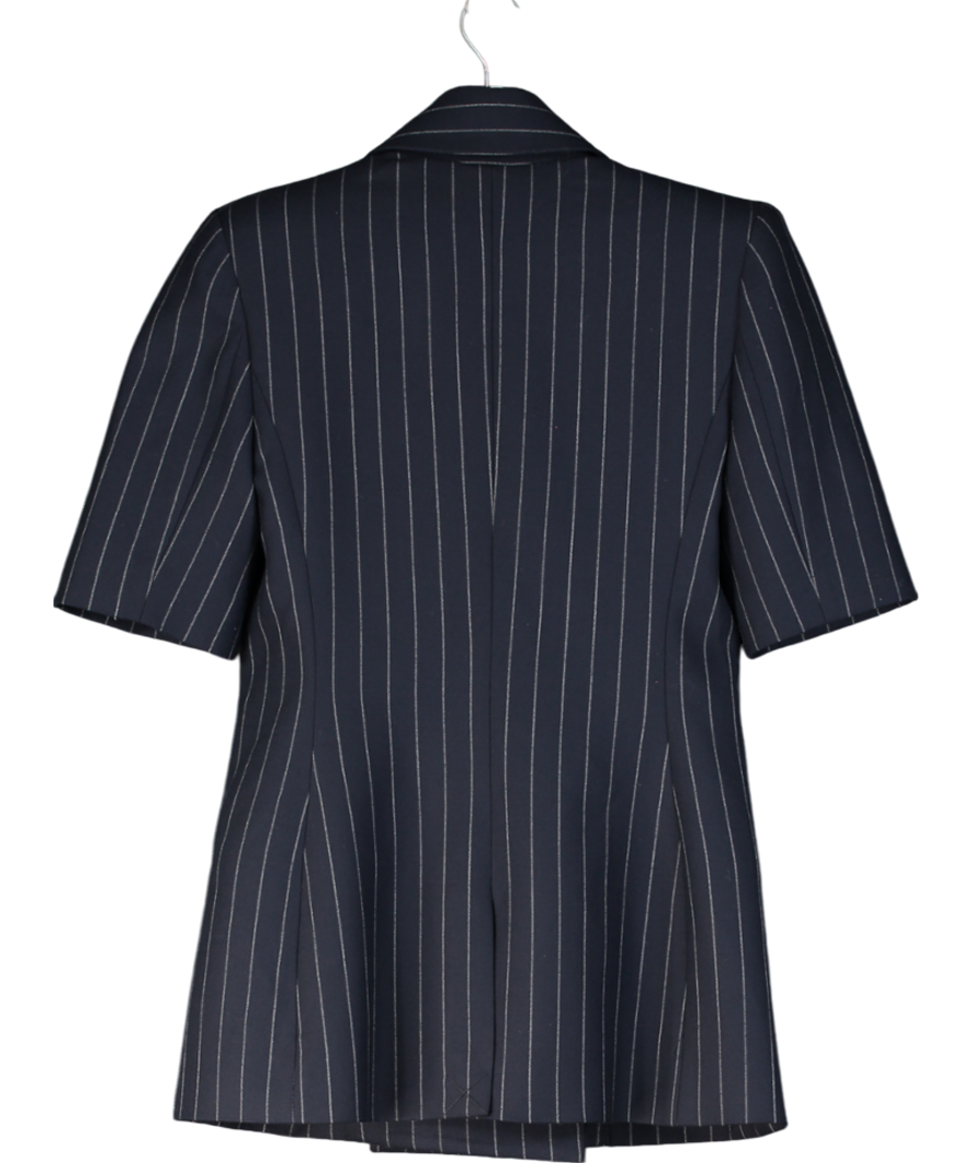 Retrofete Blue Claudia Pinstripe Short Sleeve Blazer UK XS