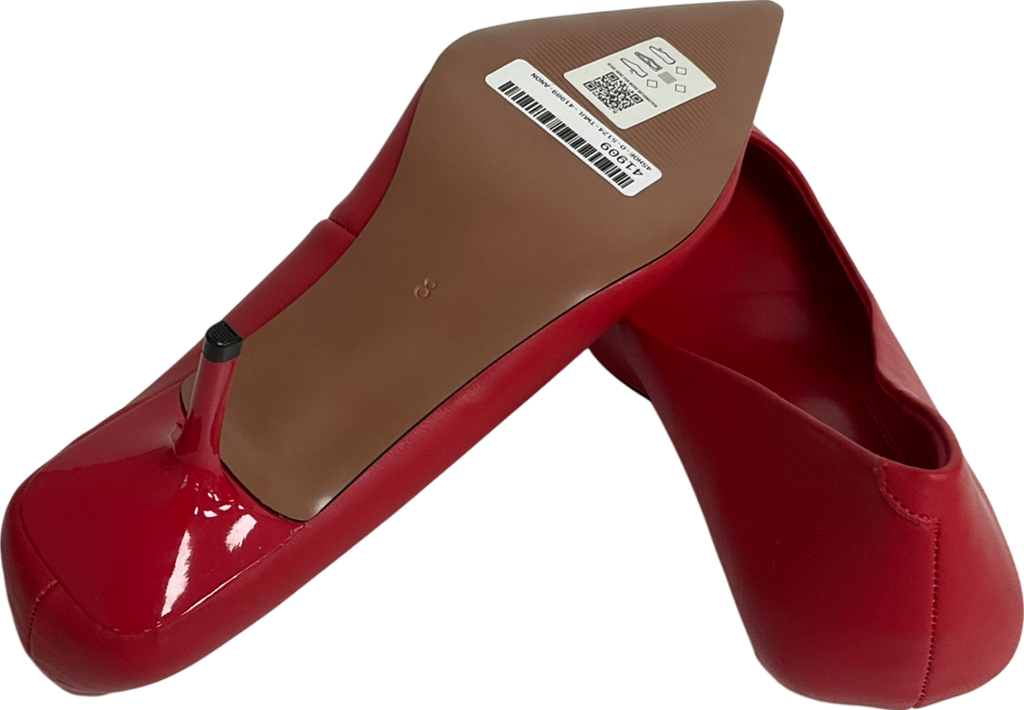 ASOS Snatched Pointed Mid Heeled Court Shoes In Red UK 8 EU 41 👠