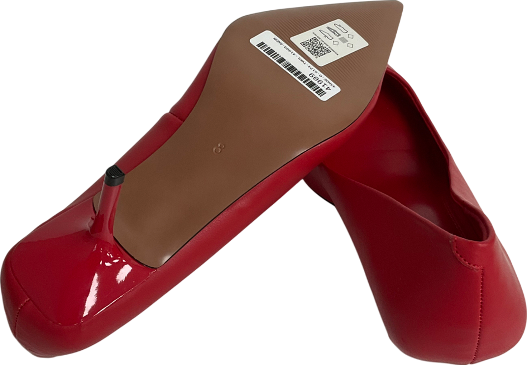 ASOS Snatched Pointed Mid Heeled Court Shoes In Red UK 8 EU 41 👠