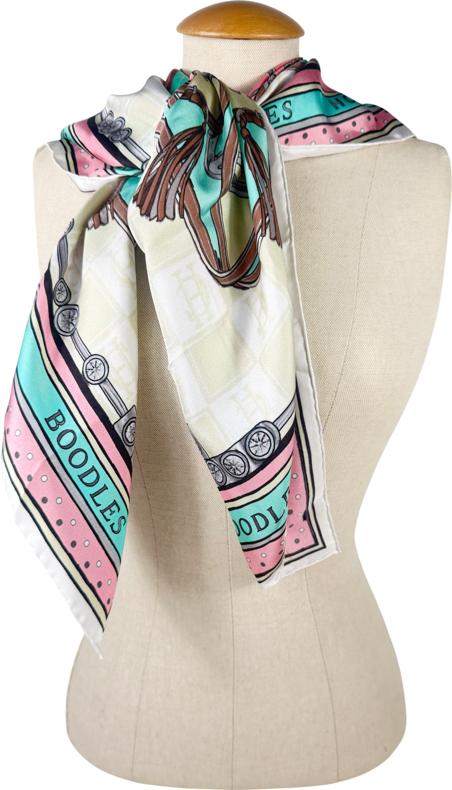Holland Cooper Multicoloured Hc X Boodles Silk Scarf Aqua