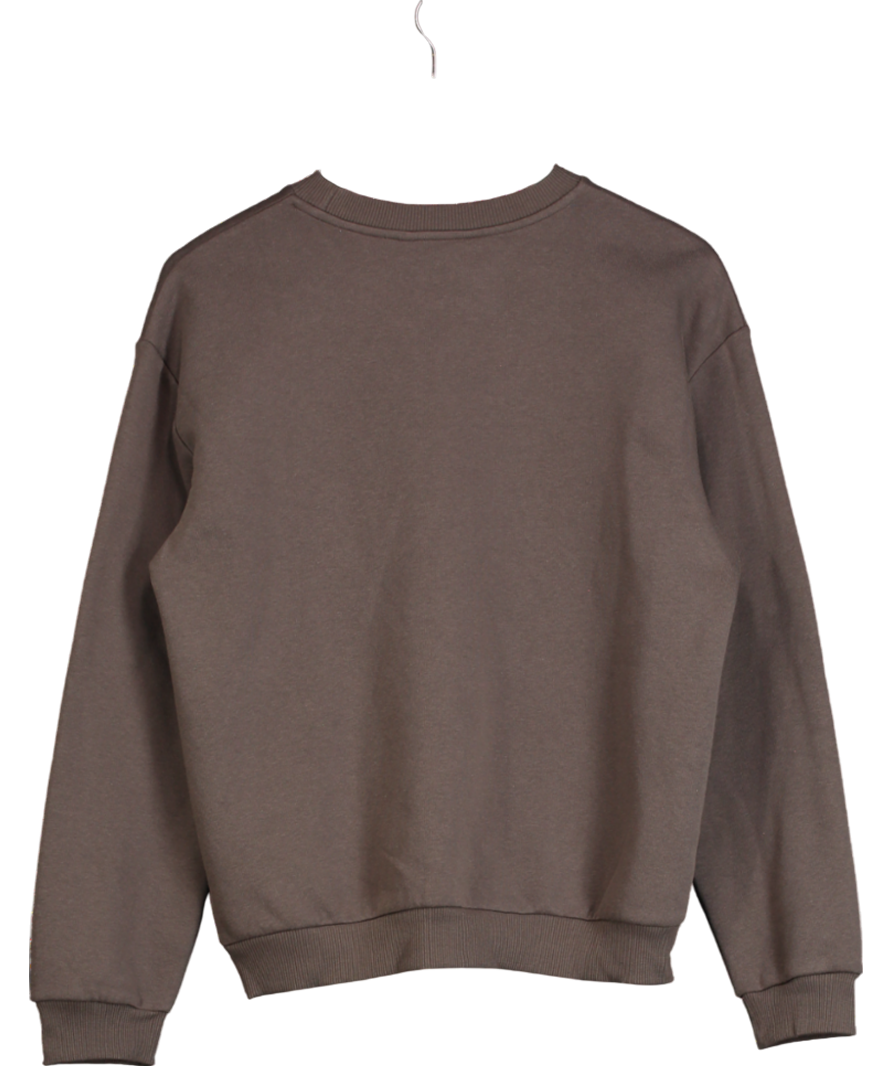 lipsy london Brown Embroidered Round Neck Sweatshirt UK 10