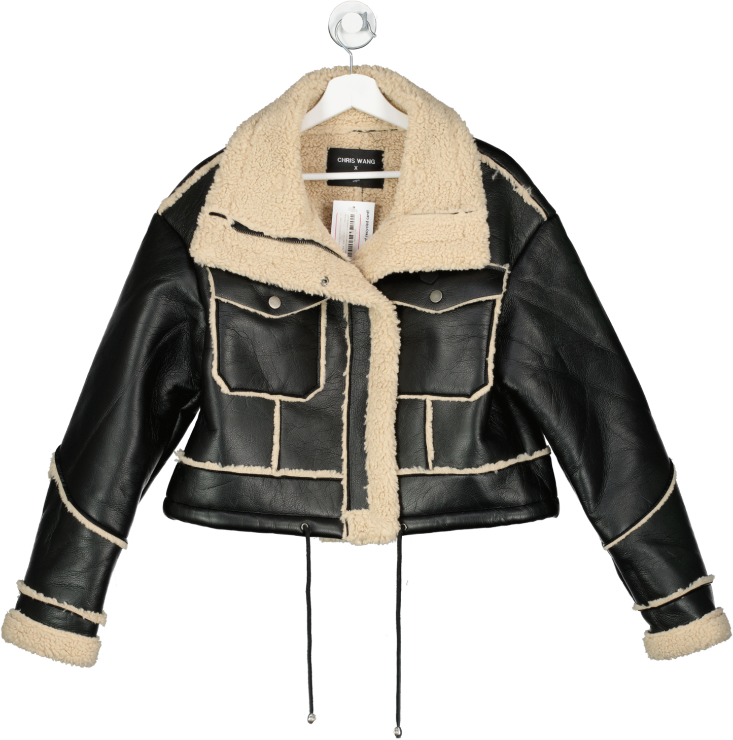 KZELL Paris Black X Chris Wang Faux Leather And Fur Jacket UK M