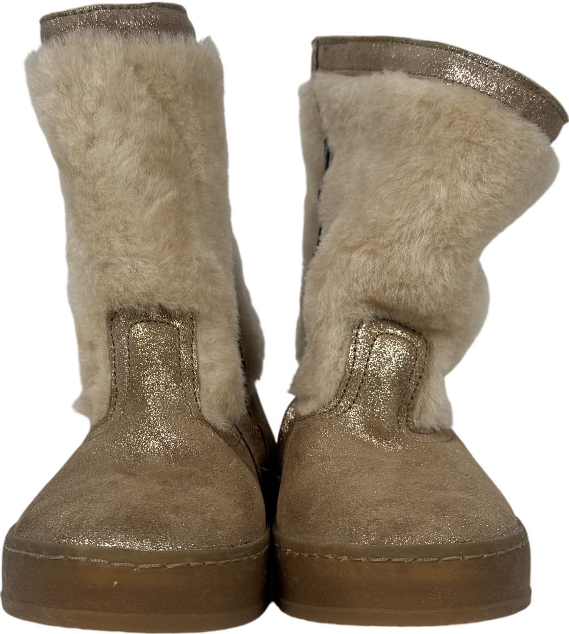 Pom D'Api Beige Furry Boots 8 Years