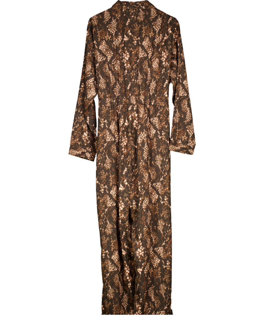 Dancing Leopard Brown Roxanna Snake Jumpsuit UK 24