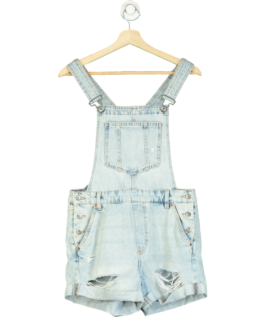 H&M Blue Light Wash Short Dungarees UK 8