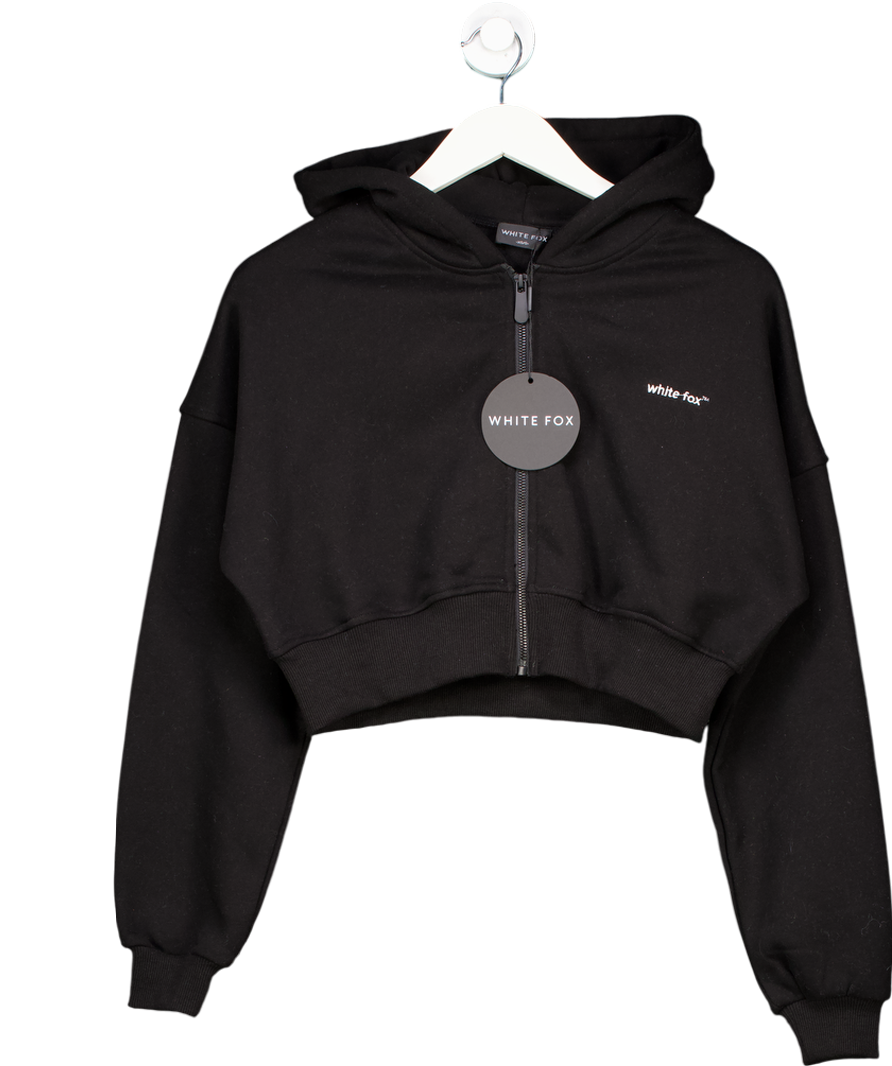 White Fox Black She's Effortless Cropped Hoodie UK XS/S