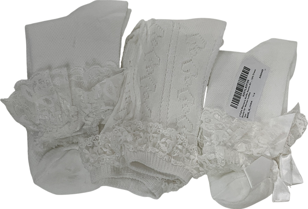 Cream Tyle Dress Socks One Size