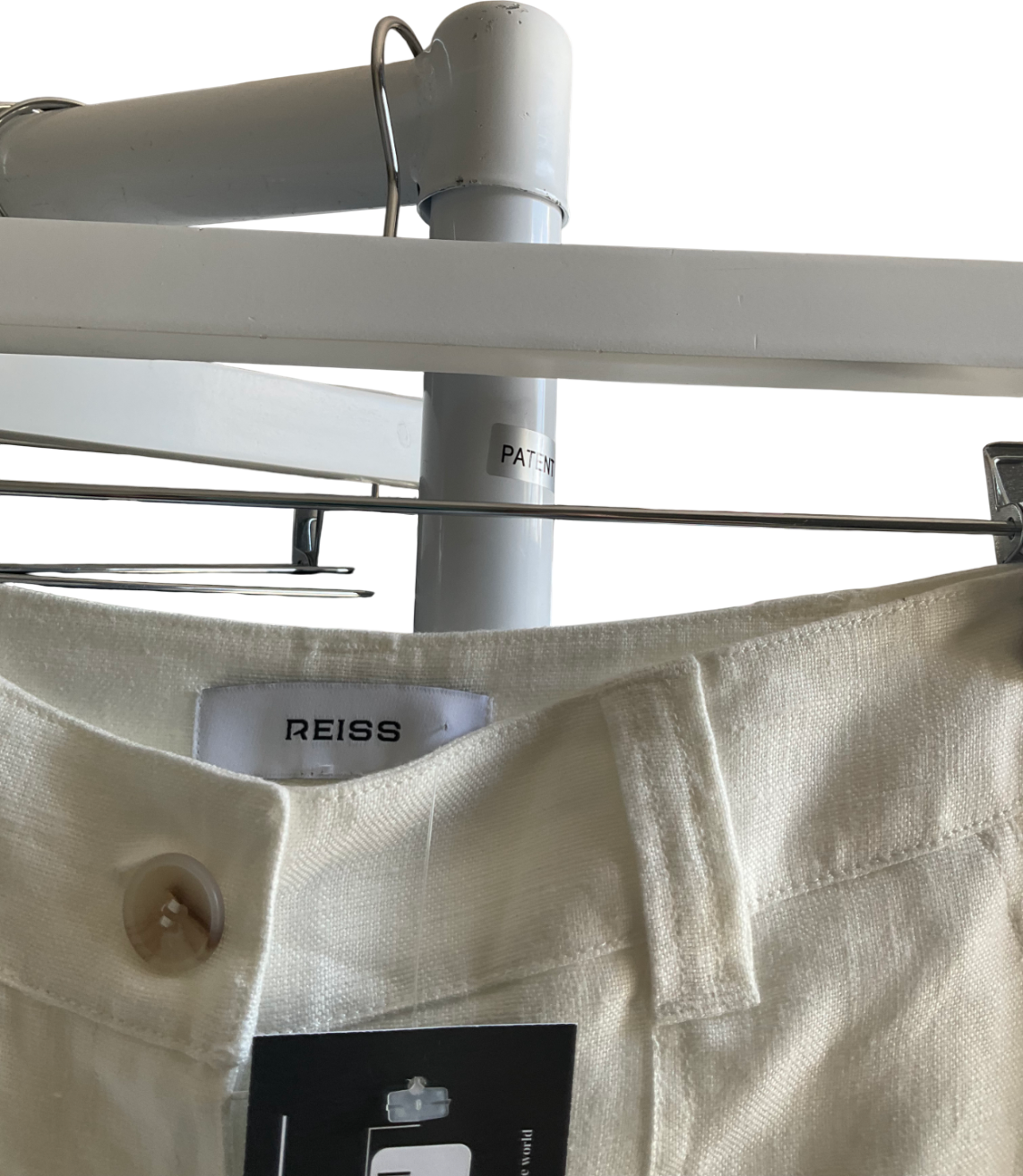 REISS White Demi Wide Leg Linen trousers UK XS/S