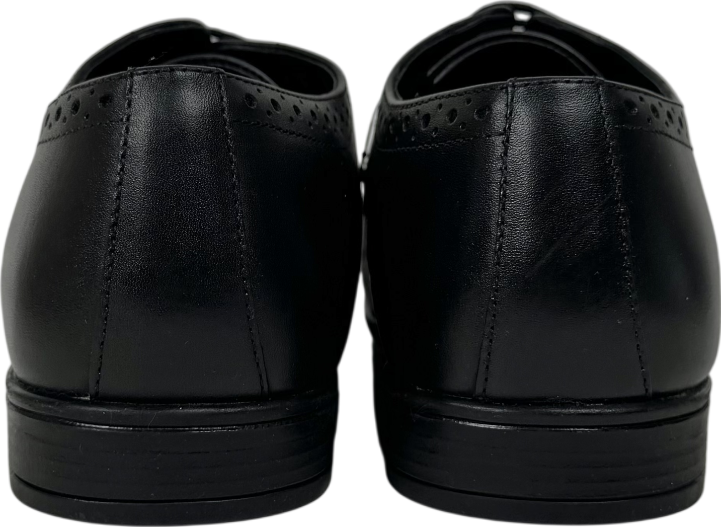 River Island Black Leather Brogue Shoes UK 9 EU 43 👞