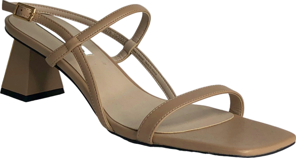 Charles & Keith Beige Strappy Block Heel Sandals EU 39
