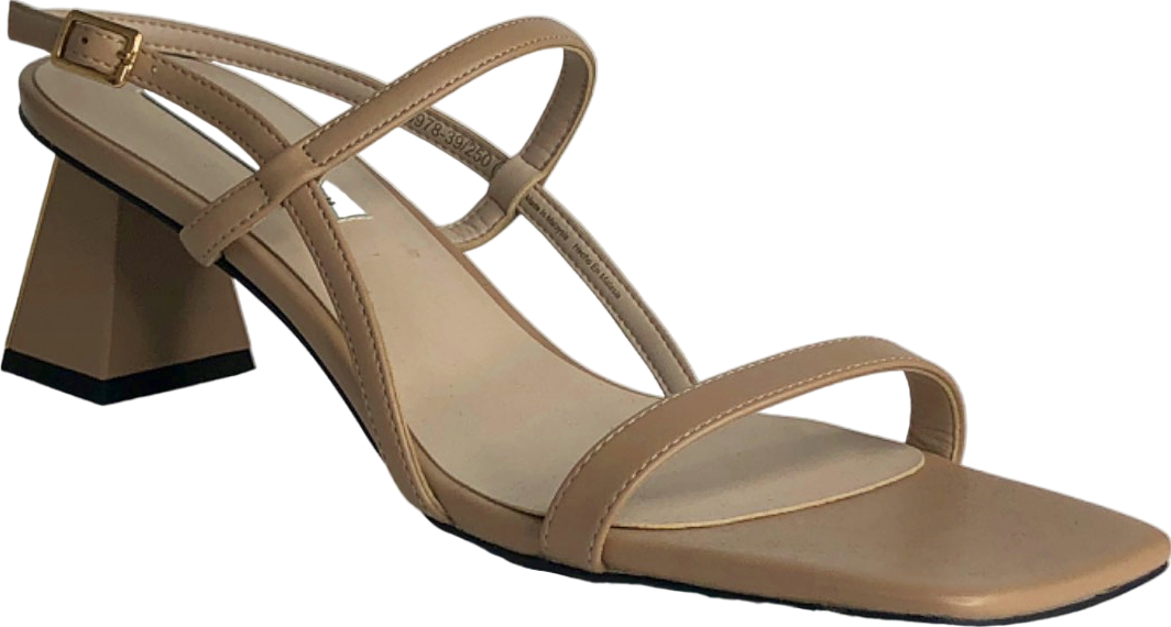 Charles & Keith Beige Strappy Block Heel Sandals EU 39