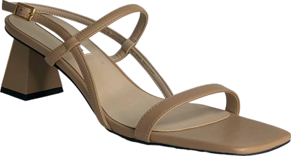 Charles & Keith Beige Strappy Block Heel Sandals EU 39