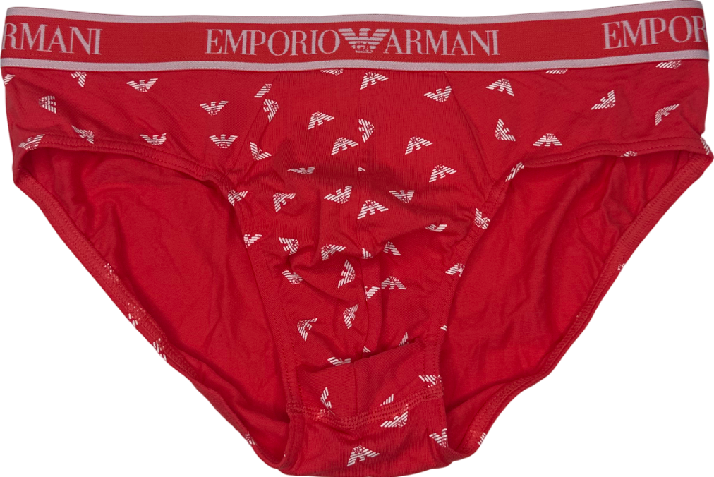 Emporio Armani Red Logo Briefs UK M