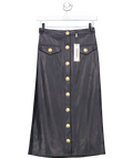 `L'Agence Black Milann Vegan Leather Skirt Sz0 UK 4