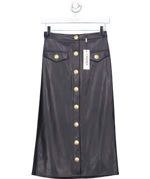 `L'Agence Black Milann Vegan Leather Skirt Sz0 UK 4