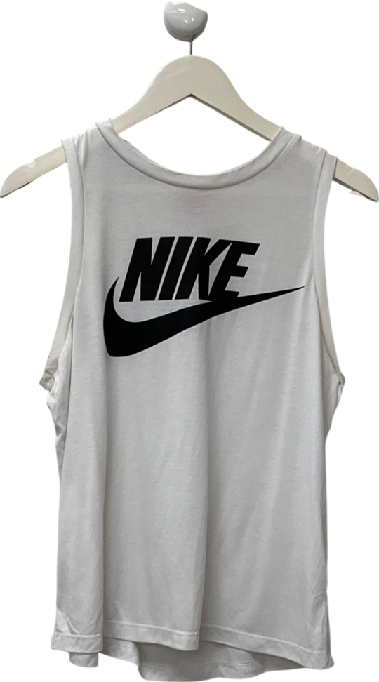 Nike White Muscle Tank Top UK M