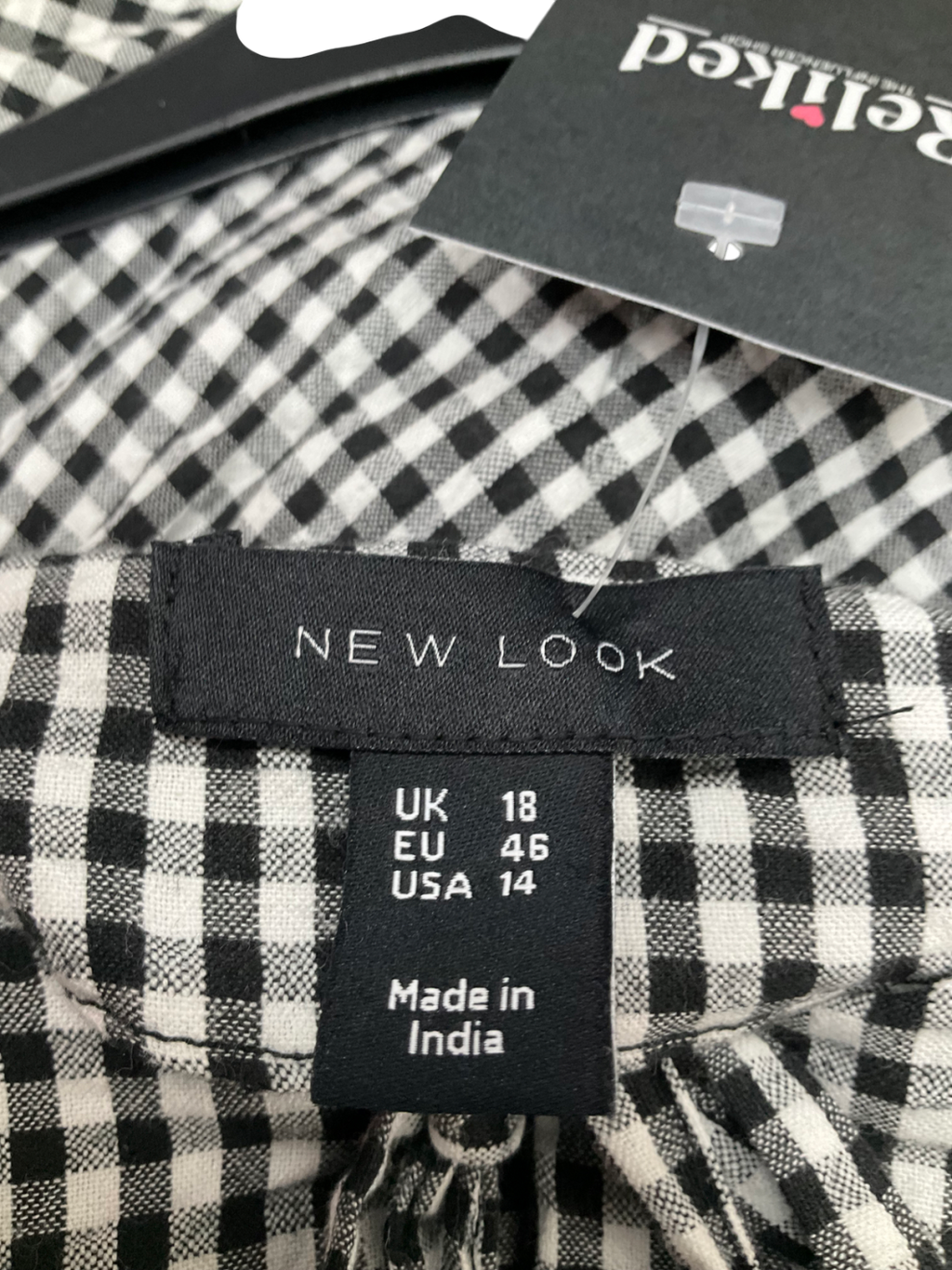 New Look Black Gingham Maxi Dress UK 18