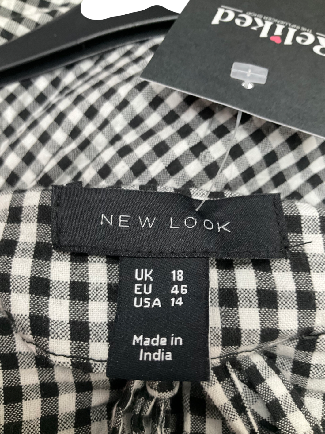 New Look Black Gingham Maxi Dress UK 18