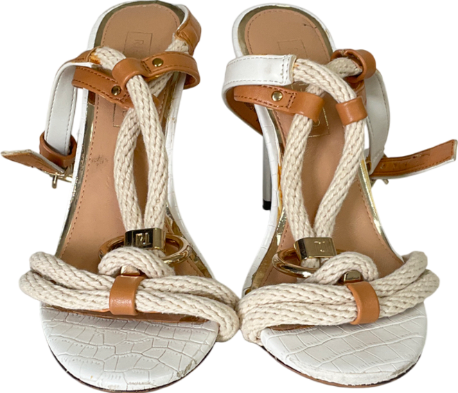 River Island Beige Ring Detail Stiletto Heels UK 3 EU 36 👠