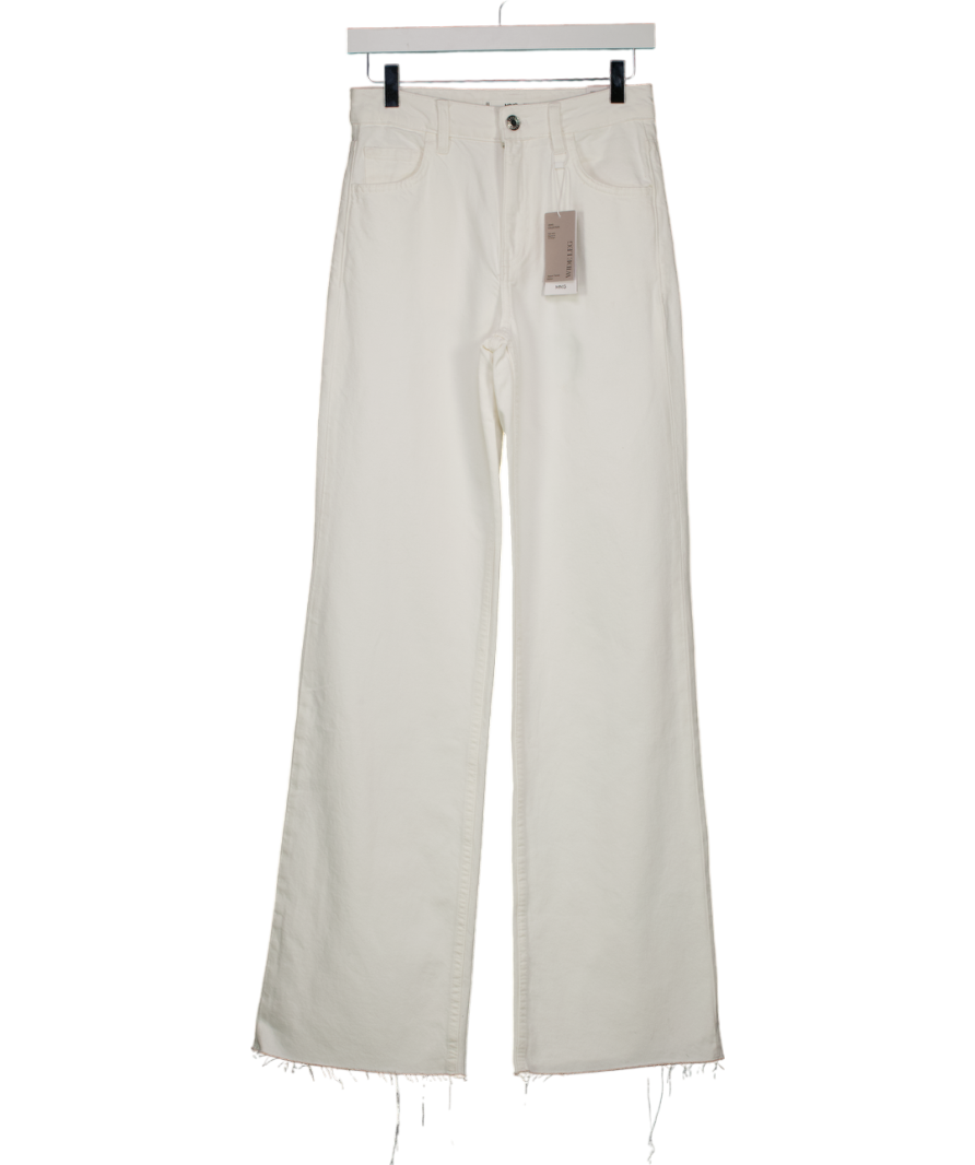 MANGO White Danila Wide Leg High-rise Jeans UK 4