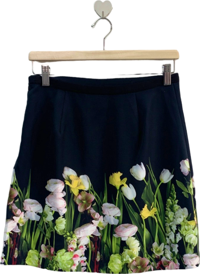 Victoria Beckham x Target Black Multicolour Floral Skirt S