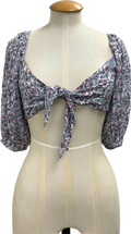 MINKPINK Multicolour Paisley Tie Front Crop Top UK XS