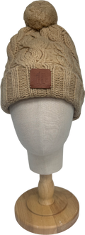 Tommy Hilfiger Beige Cable Knit Beanie Hat UK S