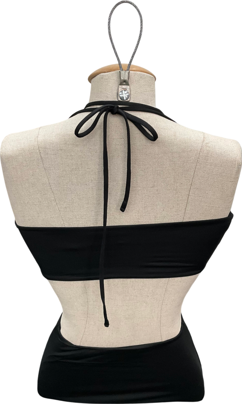 Oh Polly Black Modal Cut Out Jumpsuit UK 8