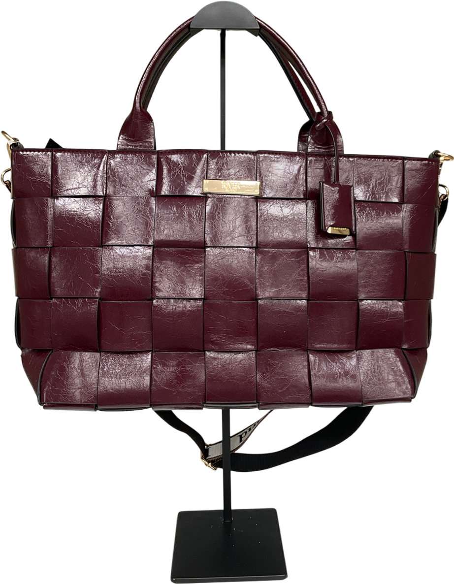 River Island Red Chunky Weave Shopper Bag One Size