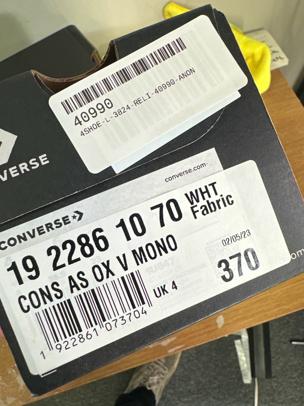 Converse Chuck Taylor All Star White Monochrome Low top trainers UK 4