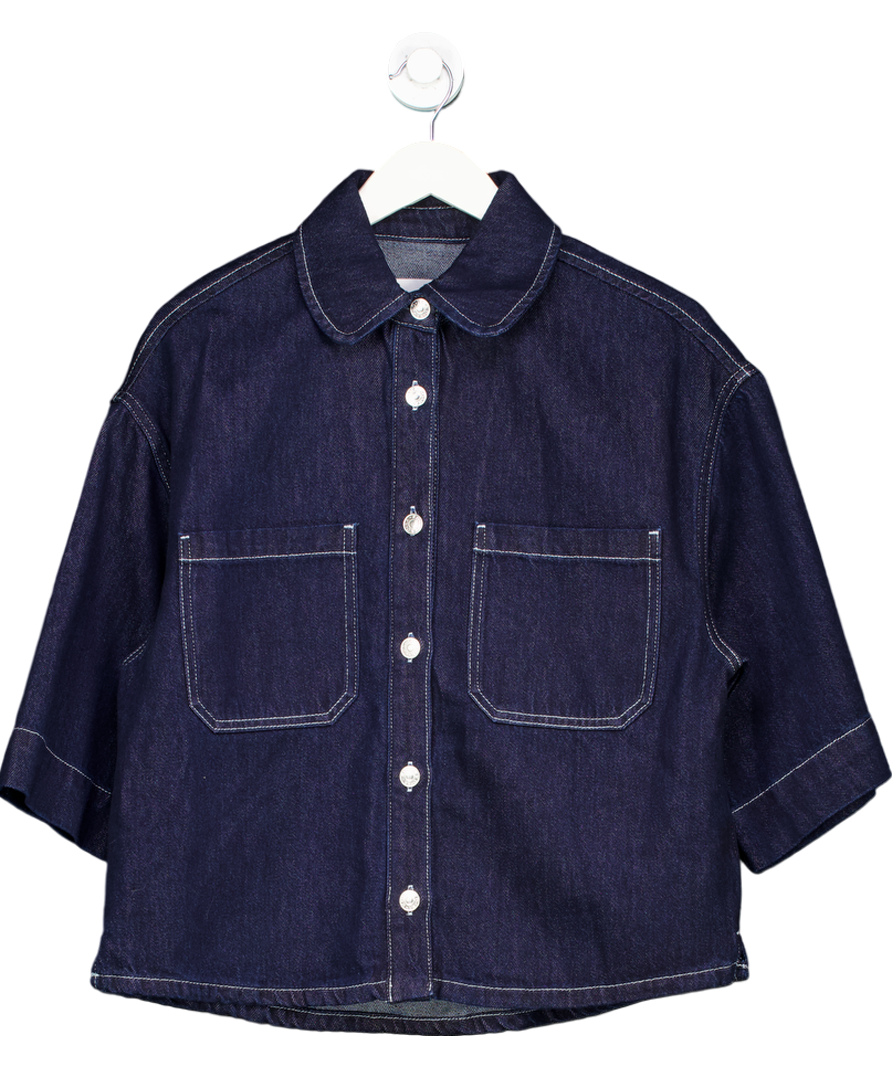NA-KD Blue Boxy Denim Shirt UK 8